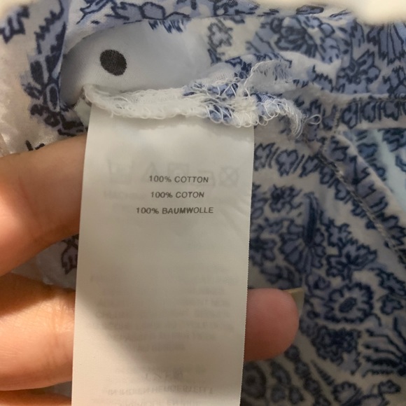 Springtime J. Crew Paisley Polka Dot Peasant Top - Picture 7 of 9